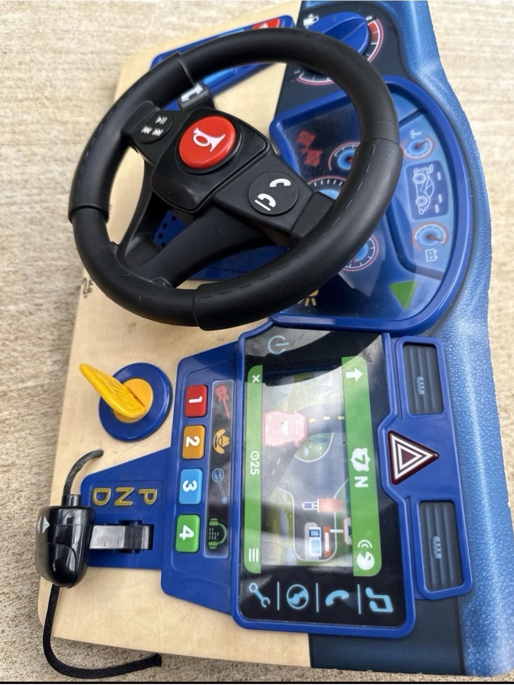 Melissa & Doug Vroom & Zoom Wooden Dashboard Steering Wheel Toy (tested-working) - Picture 2 of 3